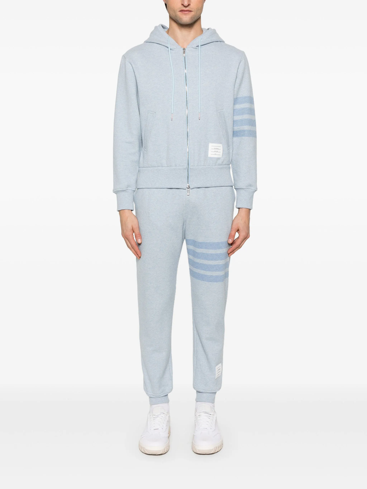 Melange Brushed 4-Bar Zip Hoodie