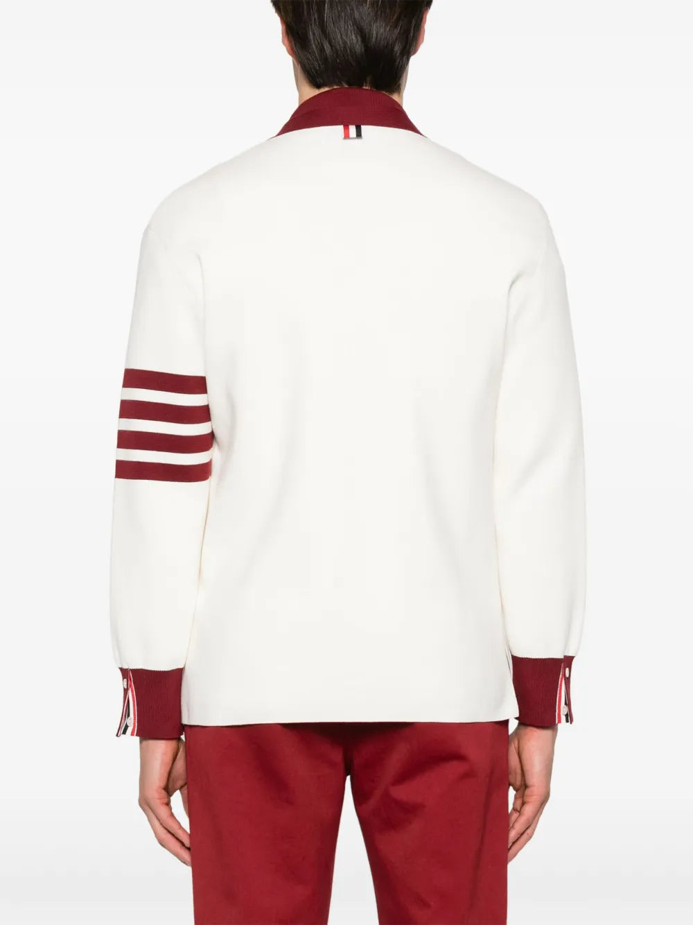 Milano Stitch 4-Bar V Neck Rugby Fit Cardigan Men