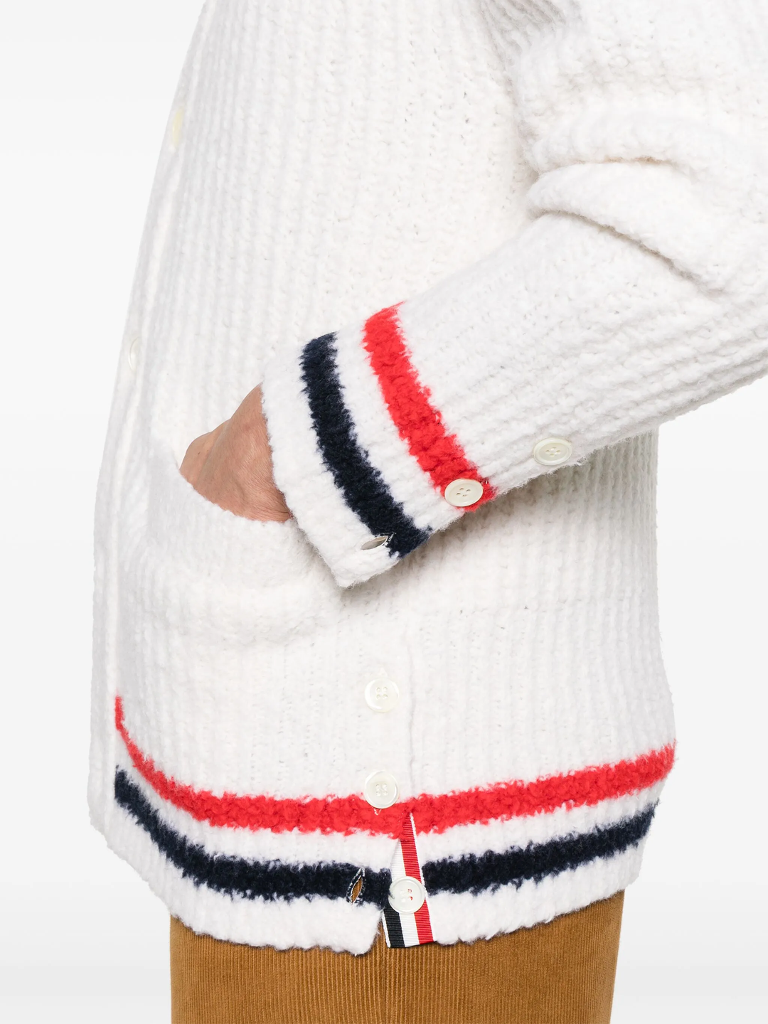 Chunky Rib Stitch V Neck Cardigan