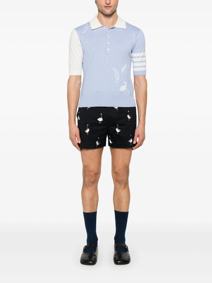 Funmix Feather Intarsia 4-Bar Polo