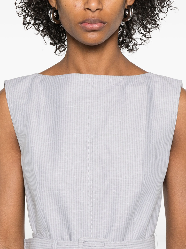 Tonal University Stripe Boat Neck Dress Women