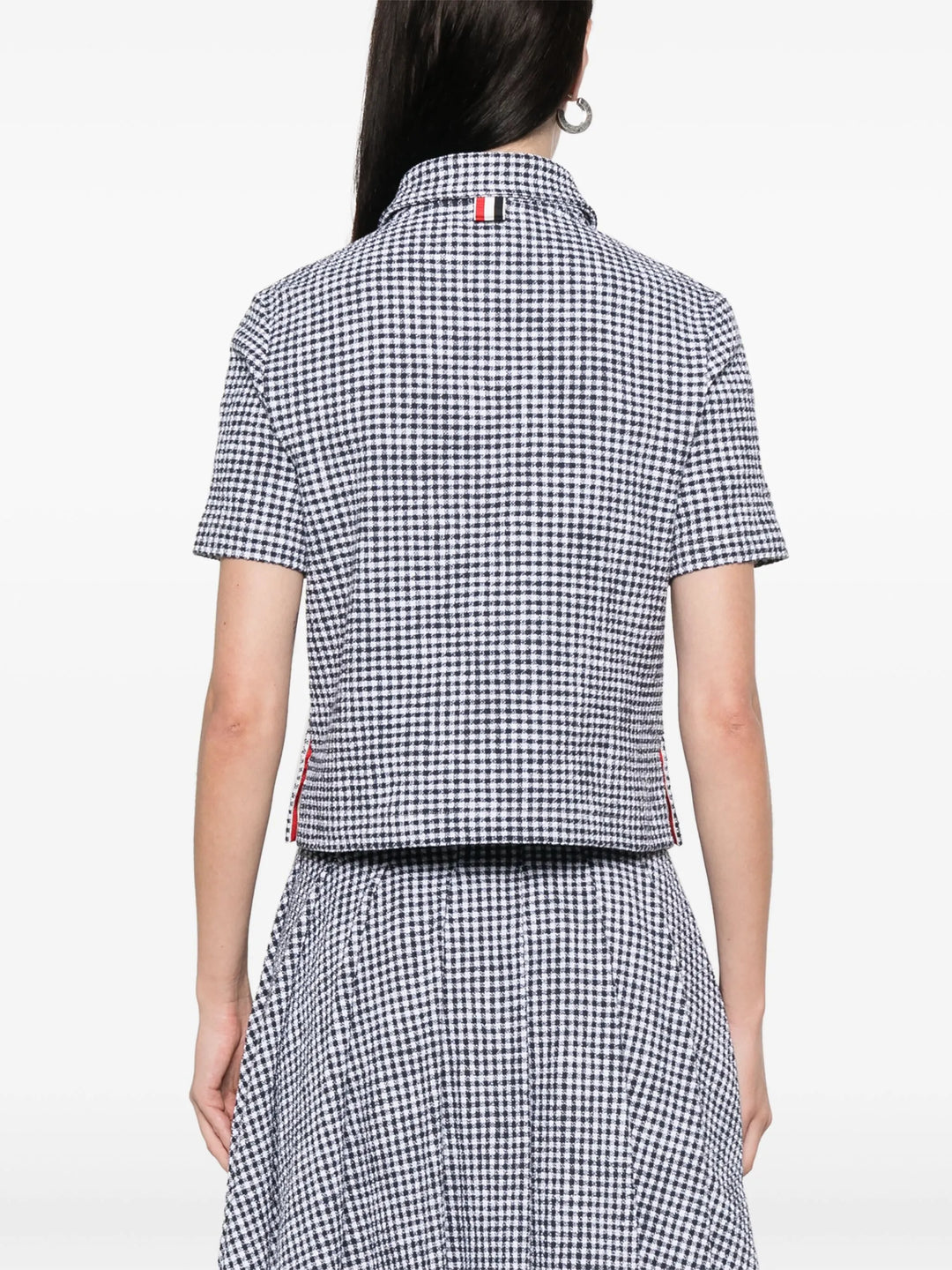 Gingham Cotton Tweed Polo