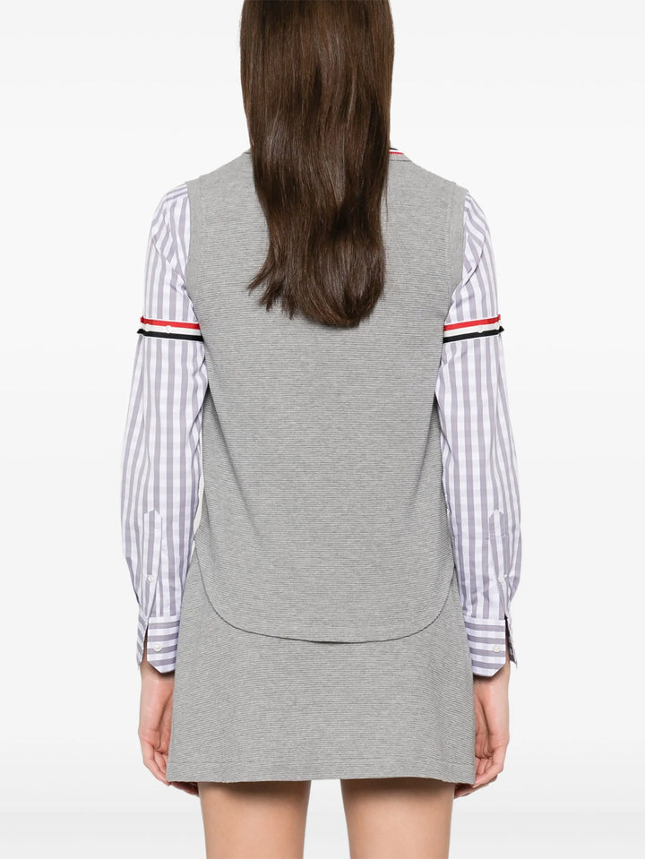 Cotton Waffle Sleeveless Button Shirt