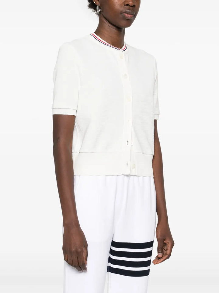 Short Sleeve Crew Neck Cardigan