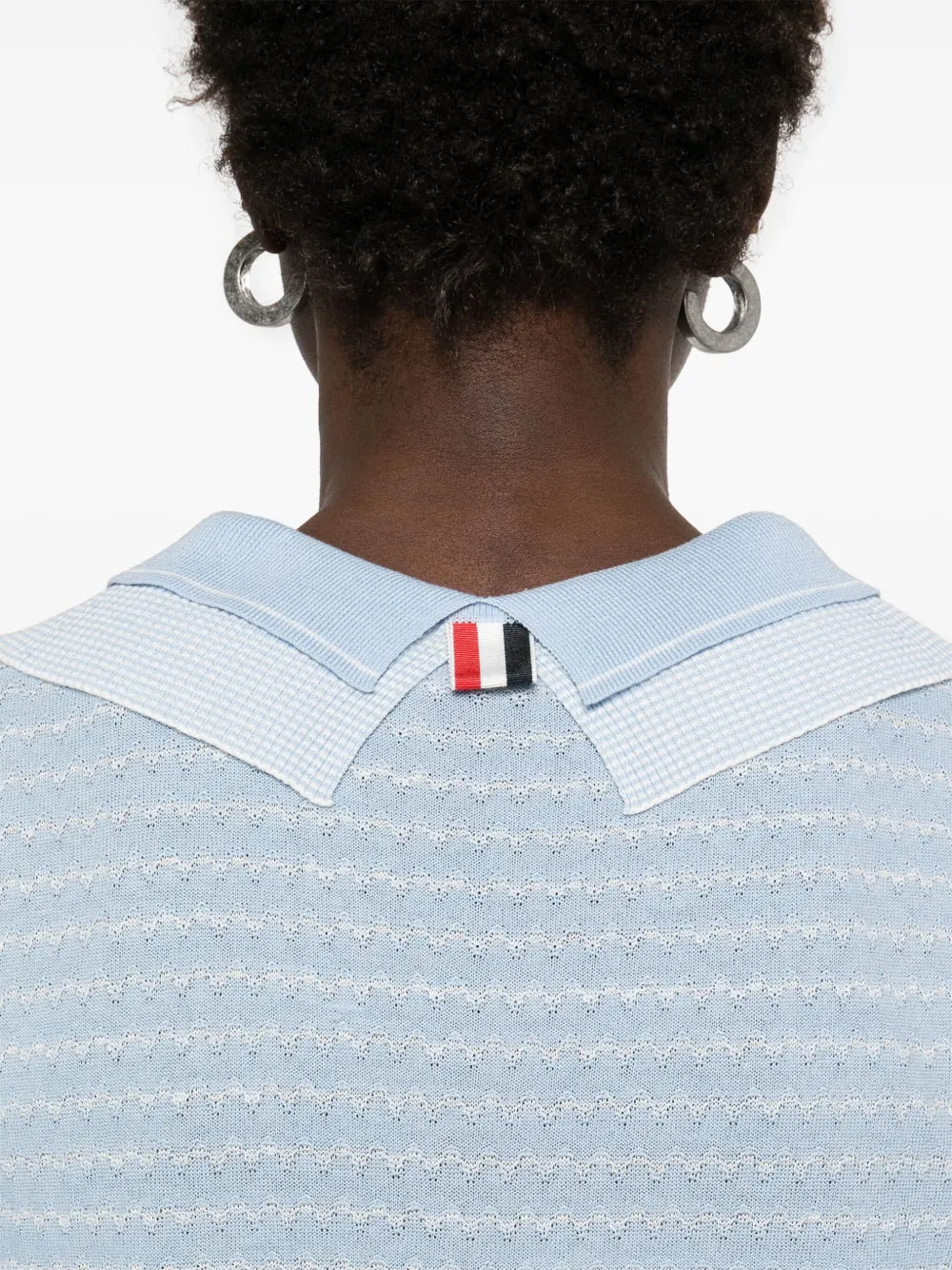 Striped Tuck Stitch Short Sleeve Cardigan