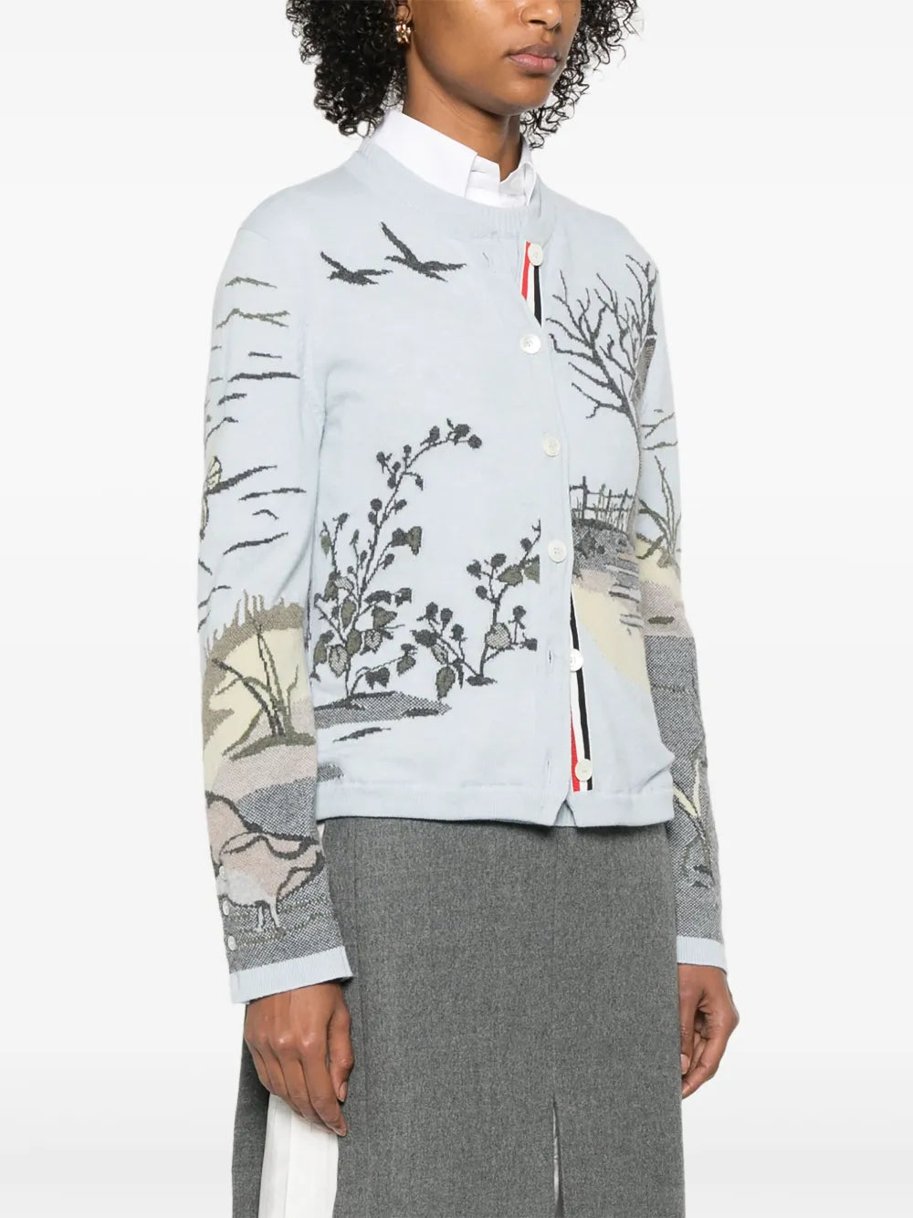 Scenic Intarsia Cashmere Cardigan