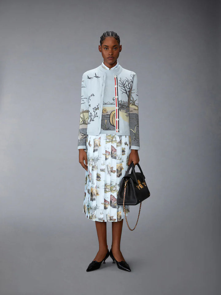 Scenic Intarsia Cashmere Shell Top