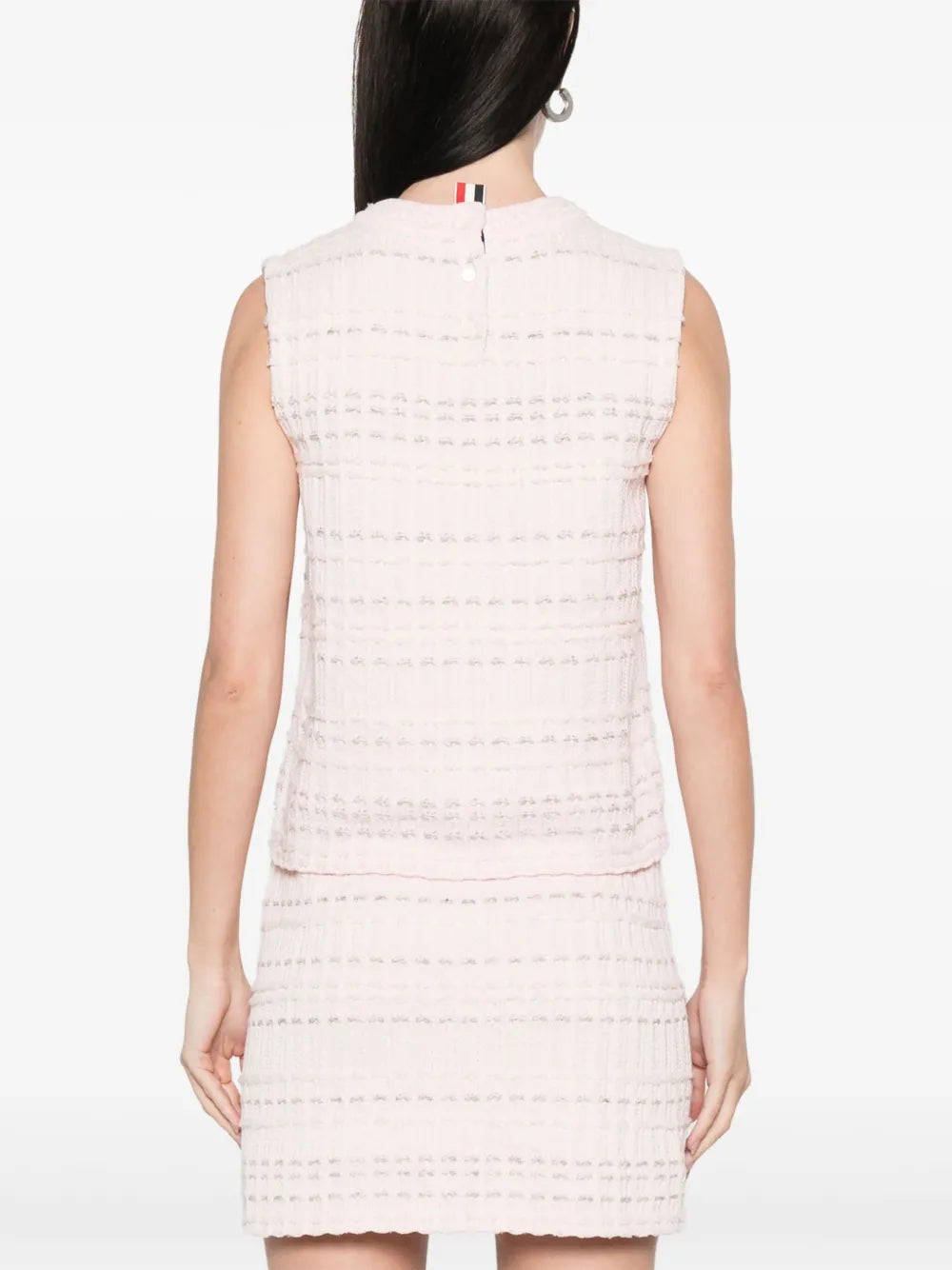 Seersucker Knit Tweed Jacquard Shell Top