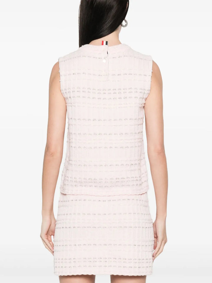 Seersucker Knit Tweed Jacquard Shell Top