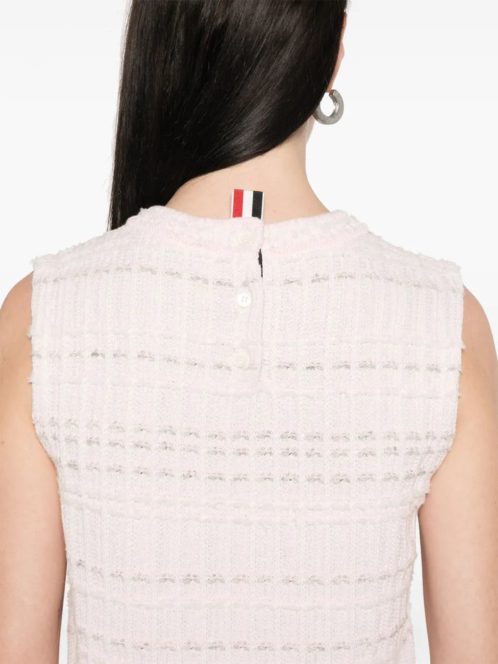 Seersucker Knit Tweed Jacquard Shell Top