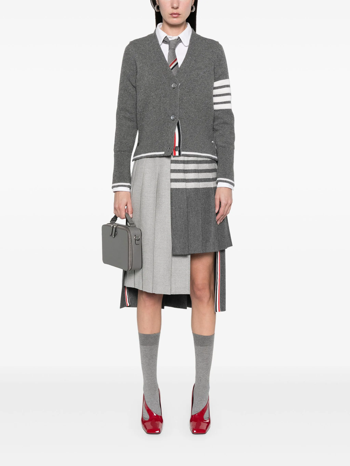 Wool Flannel 4-Bar Pleated Skirt Women