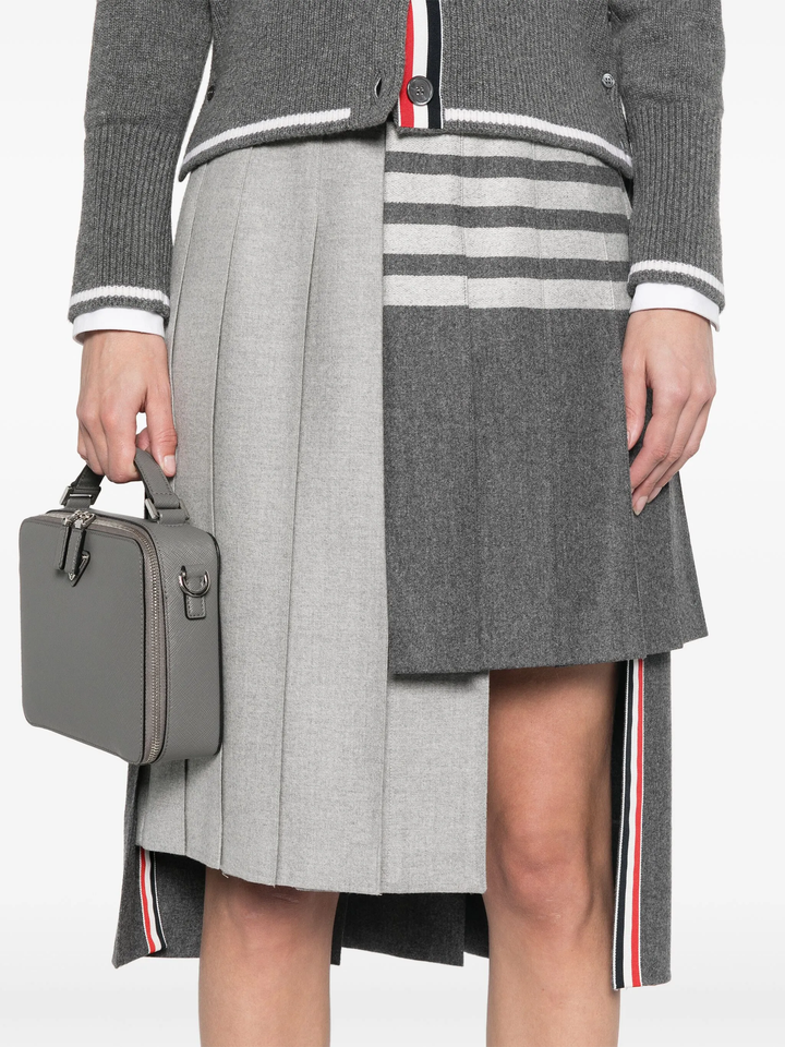 Wool Flannel 4-Bar Pleated Skirt Women