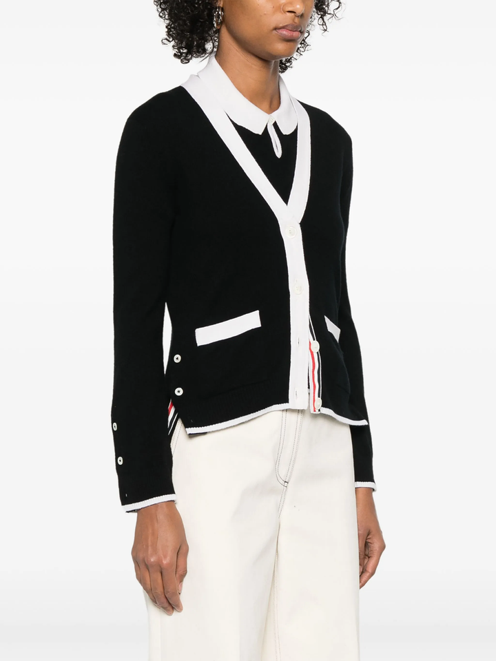 Jersey Stitch Cashmere V Neck Cardigan