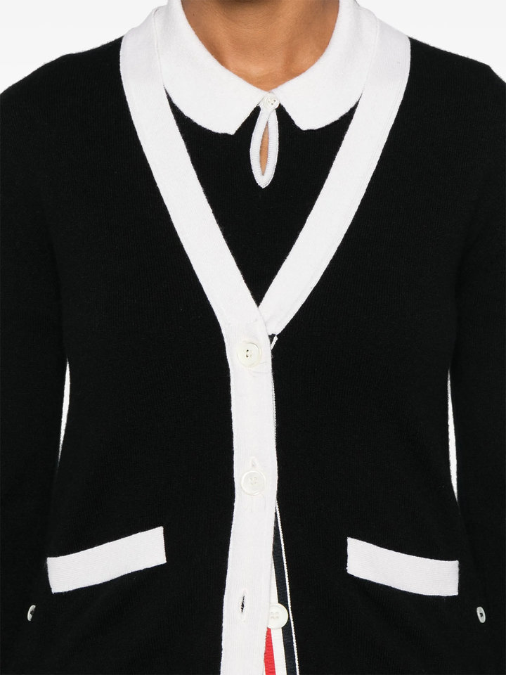 Jersey Stitch Cashmere V Neck Cardigan