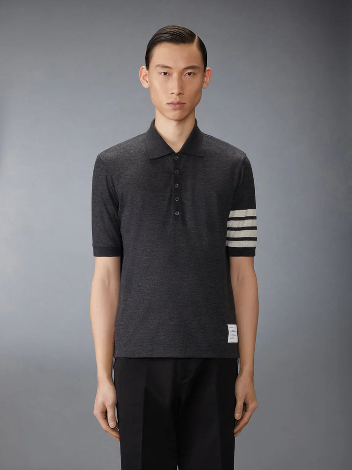 Wool Jersey 4-Bar Polo Men
