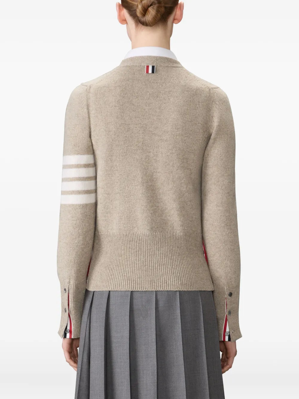 Jersey Stitch Shetland Wool 4-Bar Cardigan