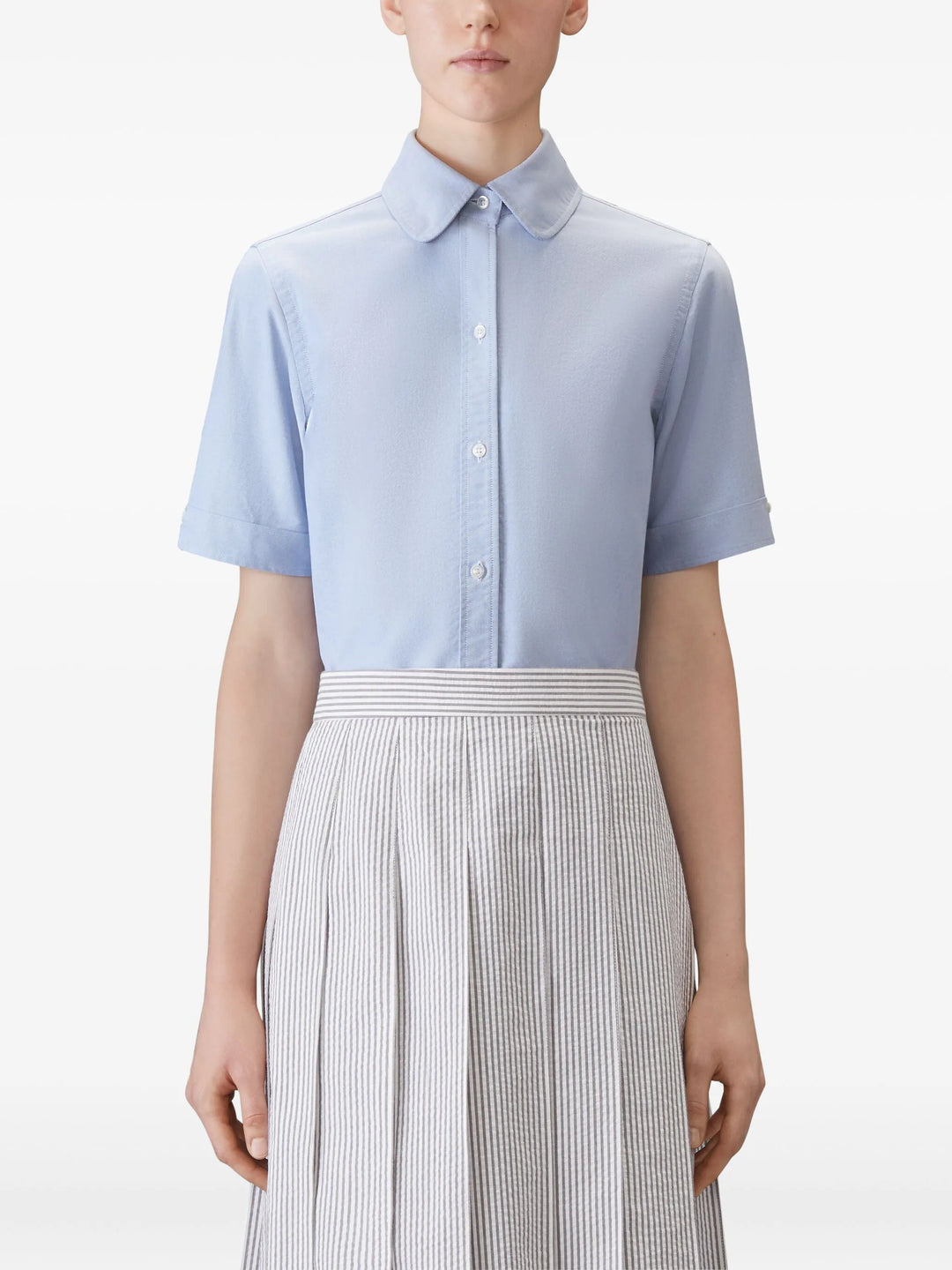 Oxford Round Collar Short Sleeve Shirt