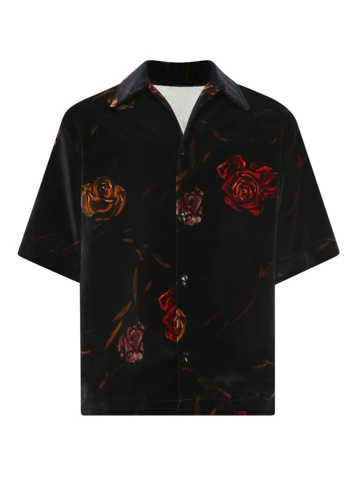 Floral Velvet Camp Shirt