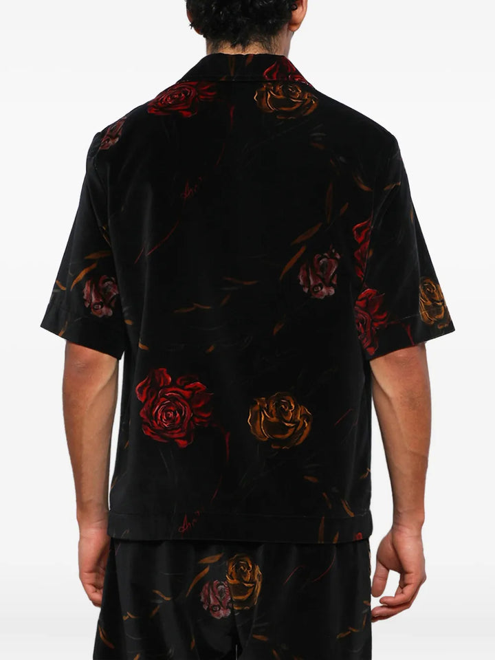 Floral Velvet Camp Shirt