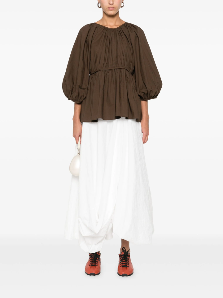 Top With Puff Sleeves And Bow