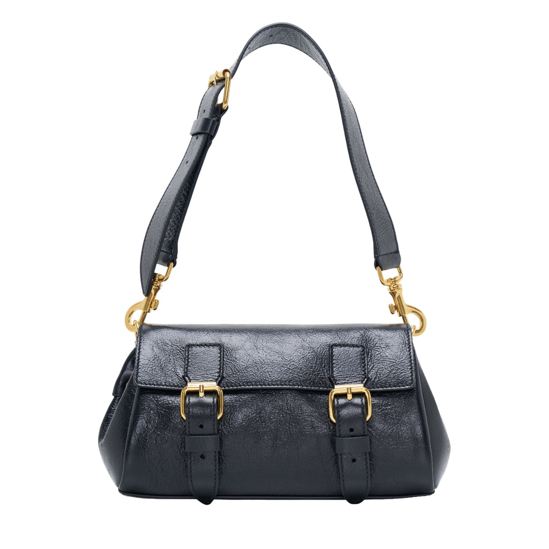 Leather Flap Double Buckle Bag