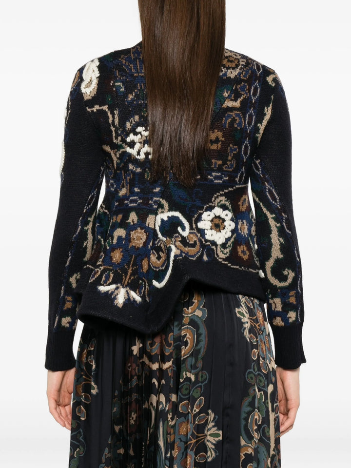 Floral Jacquard Knit Pullover