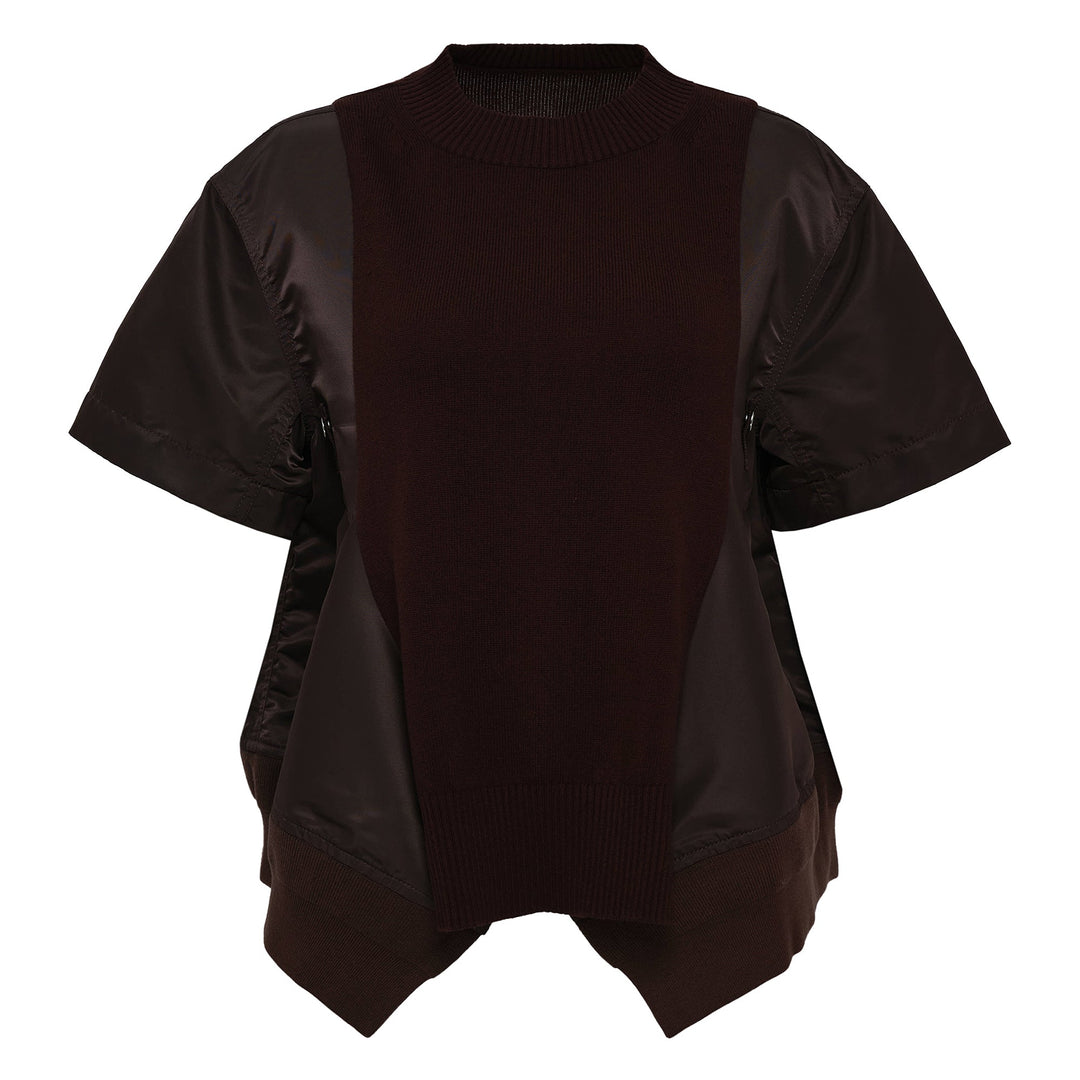 Nylon Twill X Knit Pullover