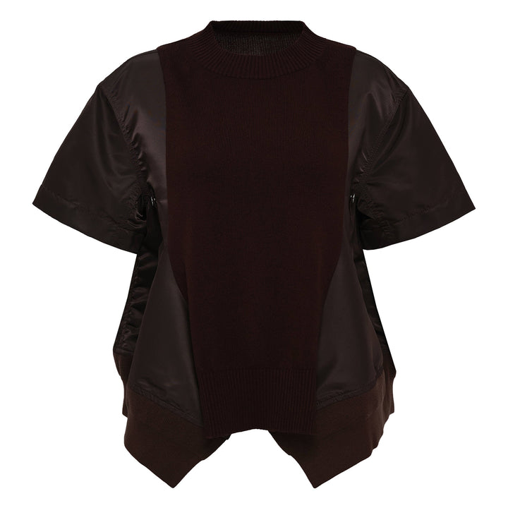 Nylon Twill X Knit Pullover