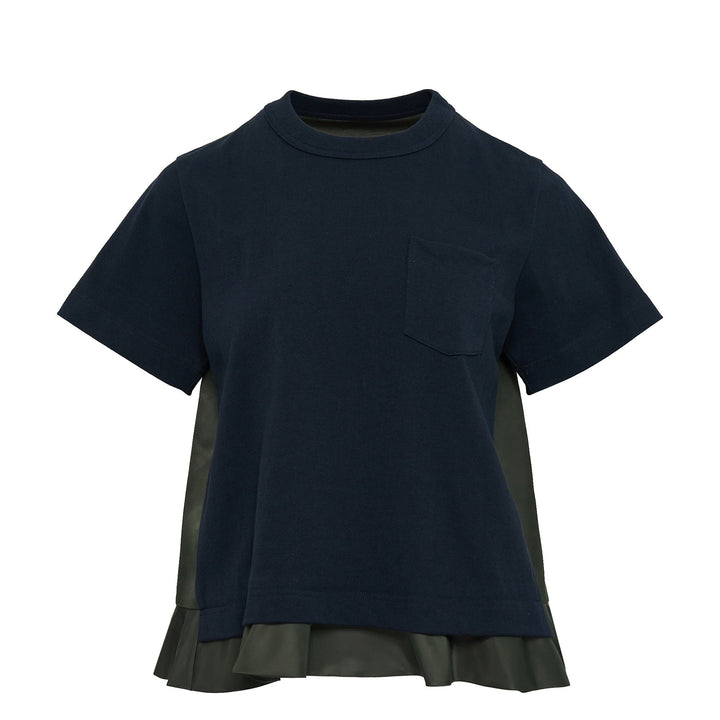 Nylon Twill X Cotton Jersey T-Shirt