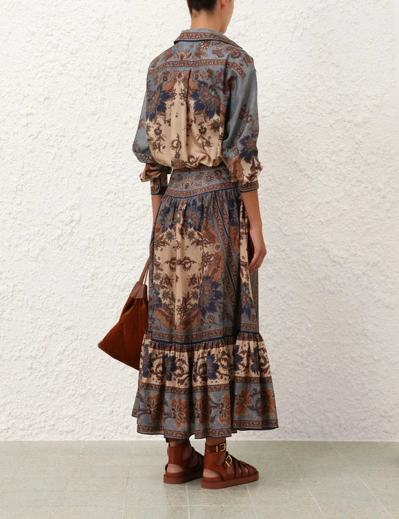 Ascension Tiered Midi Skirt