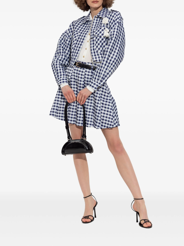 Navy Gingham Taffeta Jacket