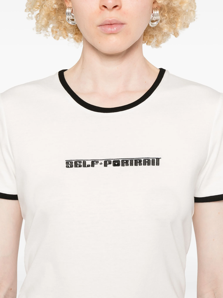 White Embroidered Logo T-Shirt