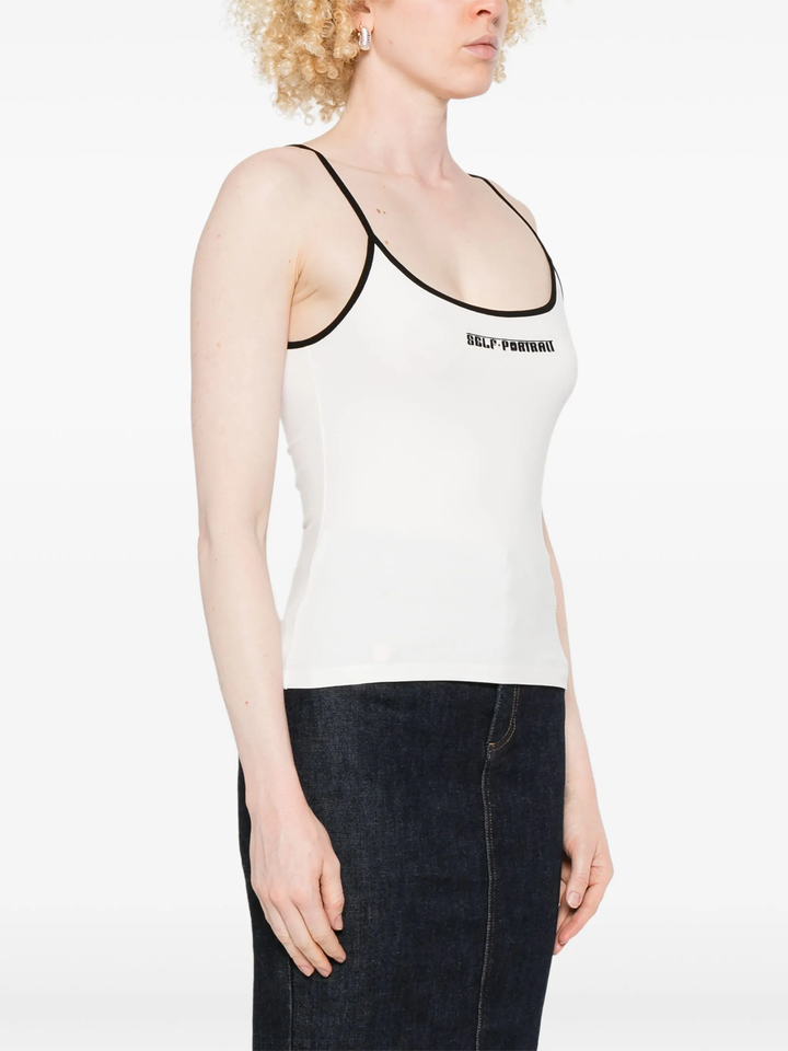 White Vest With Black Logo