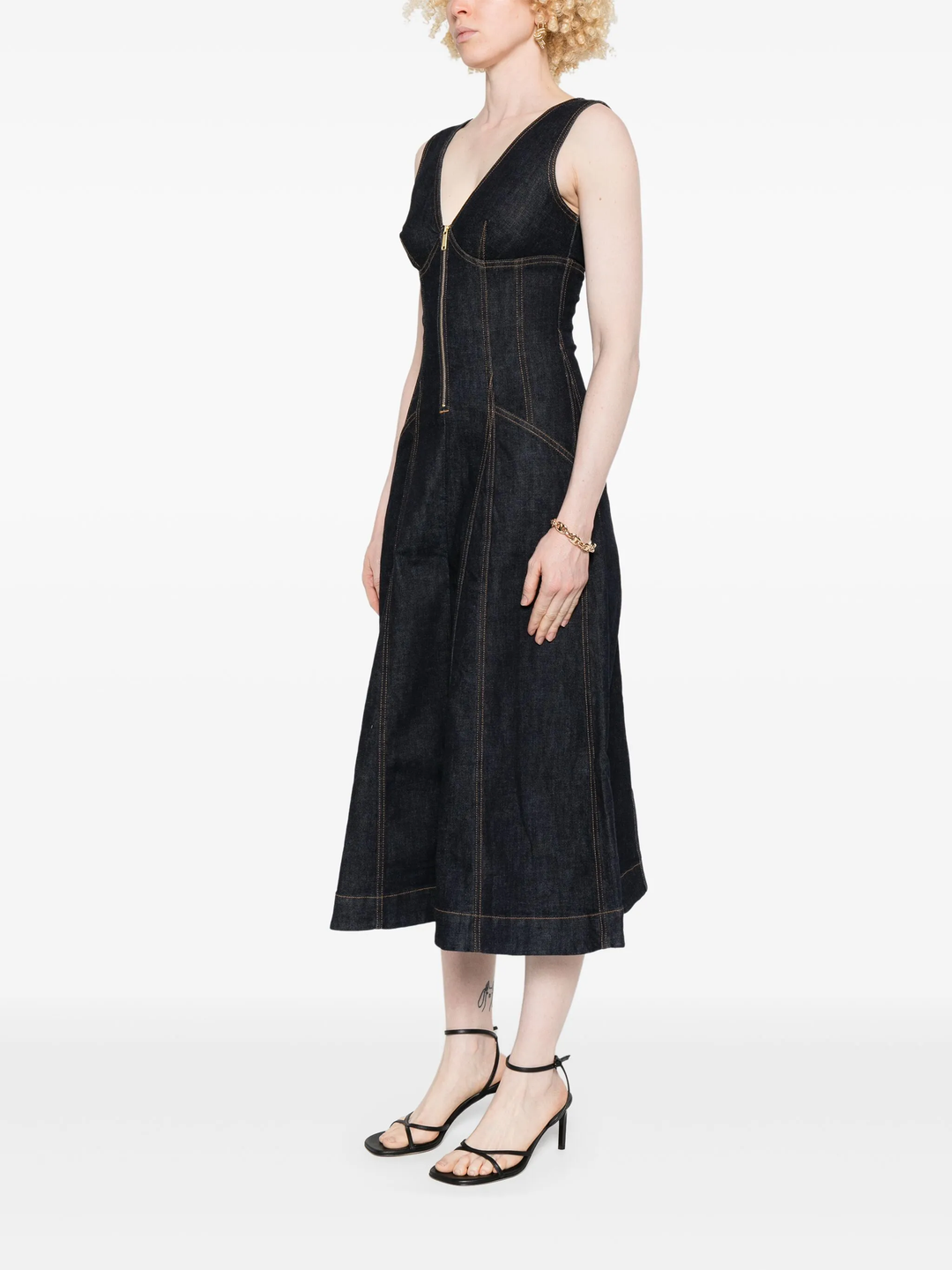 Indigo Denim Midi Dress