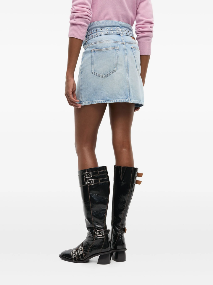 Soft Rigid Denim Mini Skirt