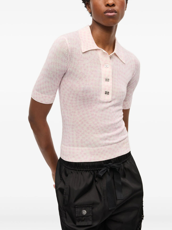 Sheer Cotton Printed Polo