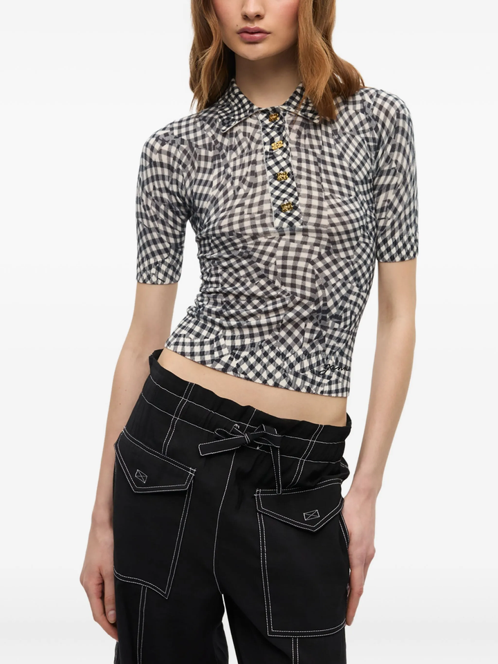 Sheer Cotton Printed Polo