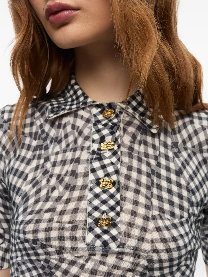 Sheer Cotton Printed Polo