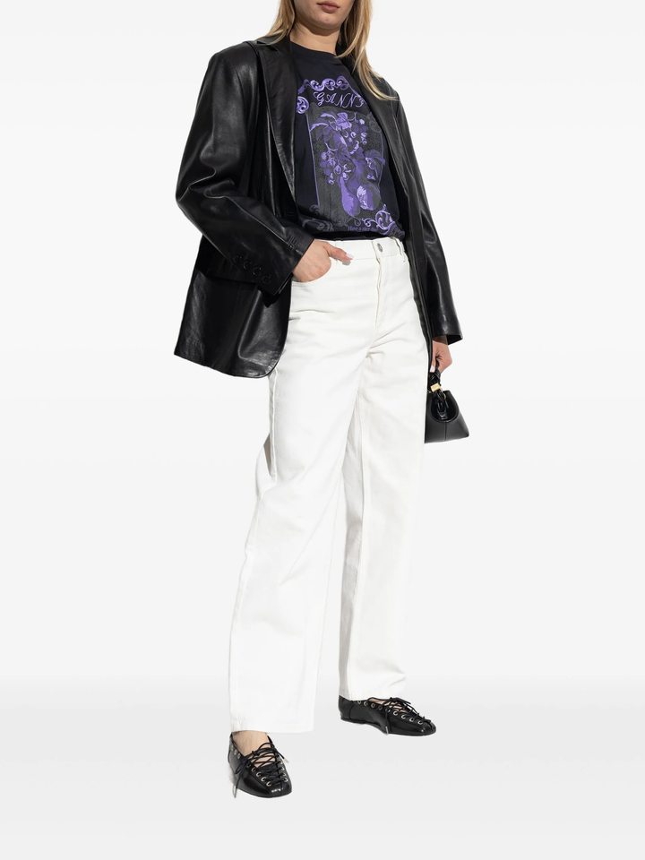 Basic Cotton Jersey Damask T-Shirt