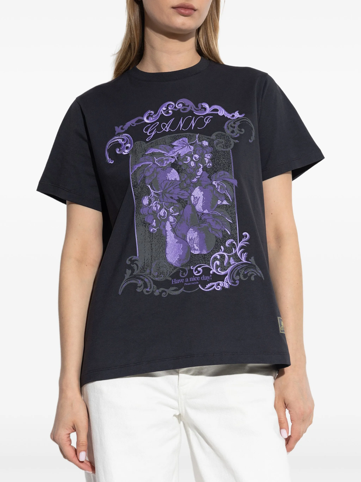 Basic Cotton Jersey Damask T-Shirt