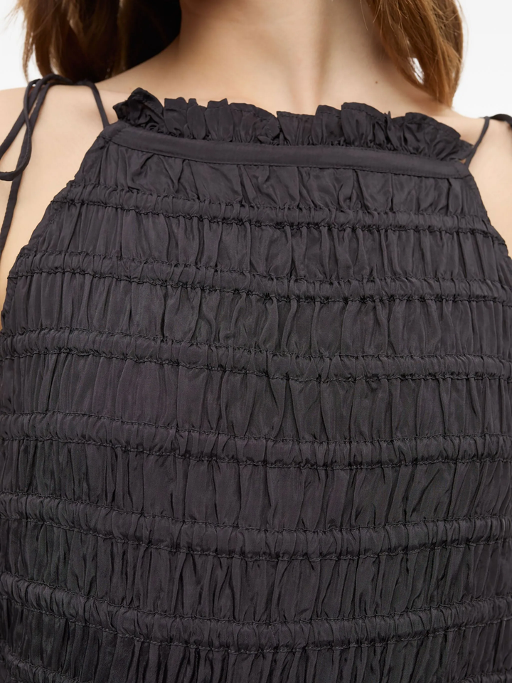 Viscose Habotai Maxi Smock Tie Dress