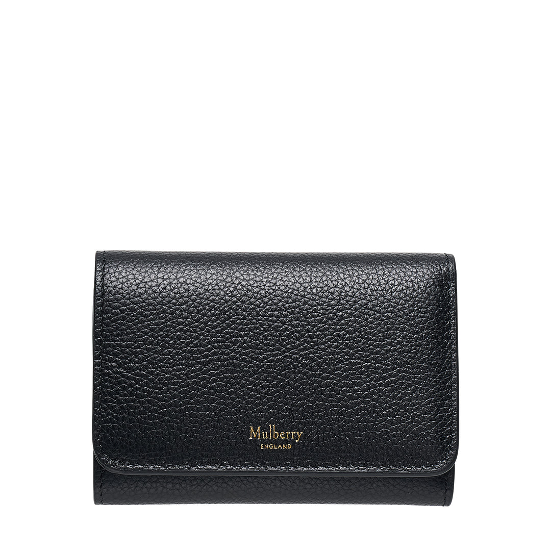 Continental Trifold Black Small Classic Grain