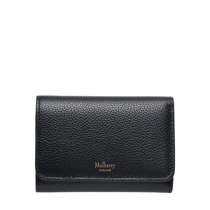 Continental Trifold Black Small Classic Grain