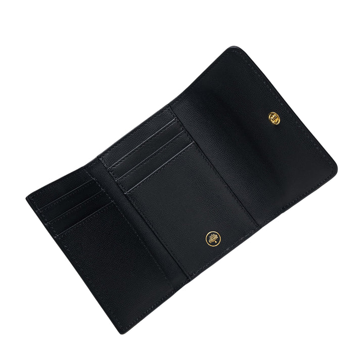 Continental Trifold Black Small Classic Grain