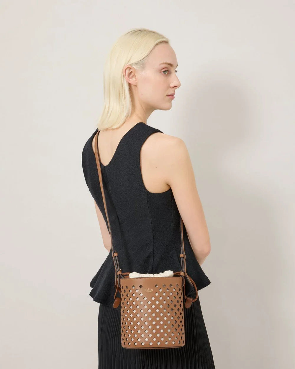 Perforated Bucket Toffee Leather