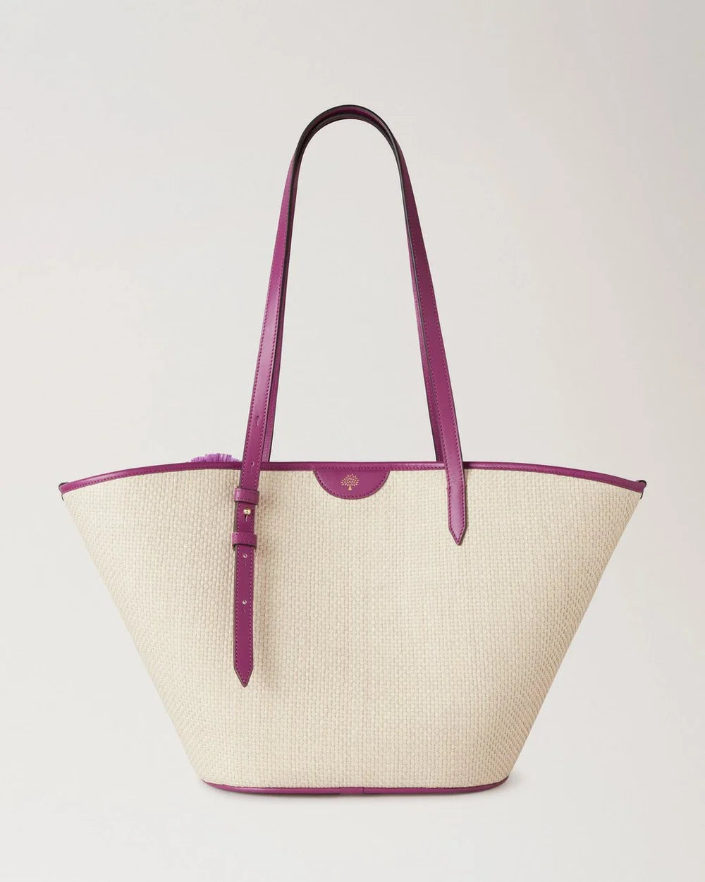 Basket Tote Orchid Bloom Raffia & Pom Poms