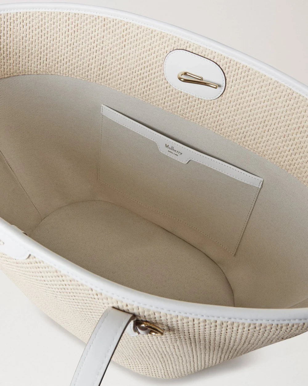 Basket Tote White Raffia