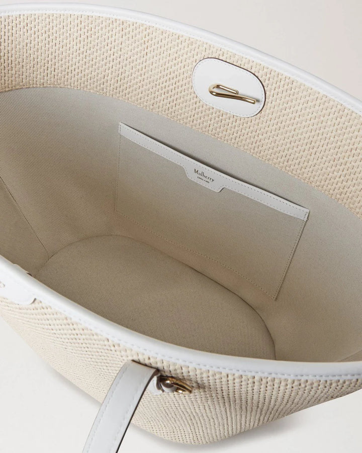 Basket Tote White Raffia