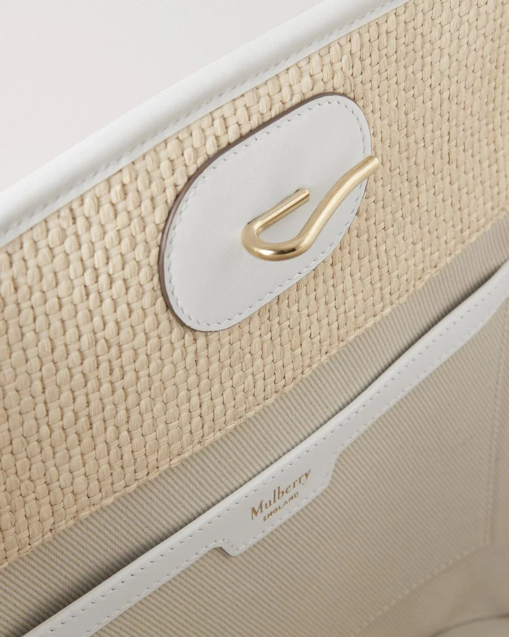 Basket Tote White Raffia