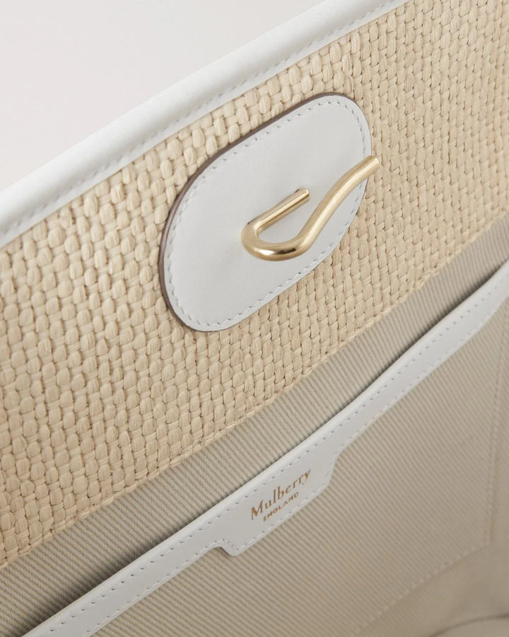 Basket Tote White Raffia